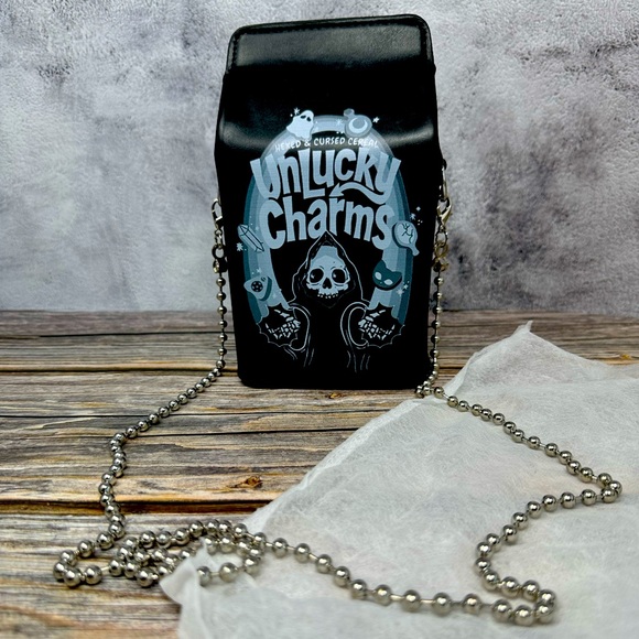 Handbags - Unlucky Charms Milk Carton Black Purse NWOT